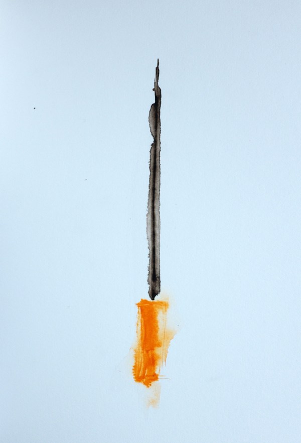 orange spade drawing 