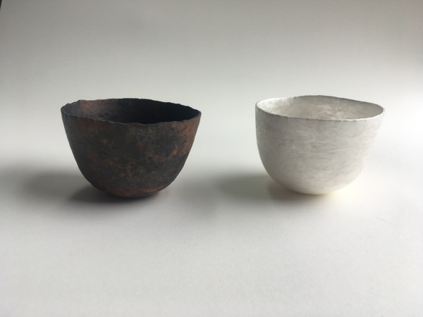 Copper and silver tumblers